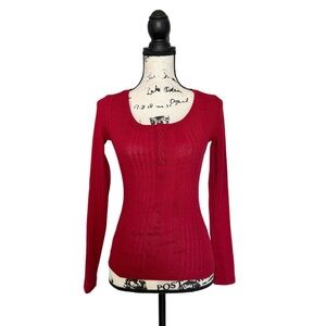 SHEIN Ribbed Button Front Top